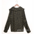 Cotton Tops For Women Ladies high quality woven printed blouse Supplier